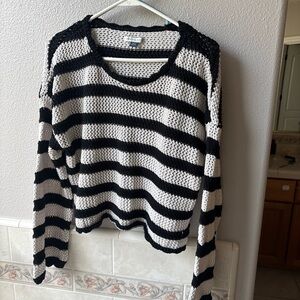 Striped Black and White Women's Sweater